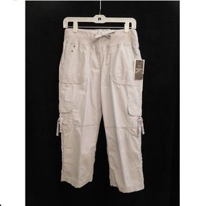 Calvin Klein Cargo Capris Drawstring Light Gray